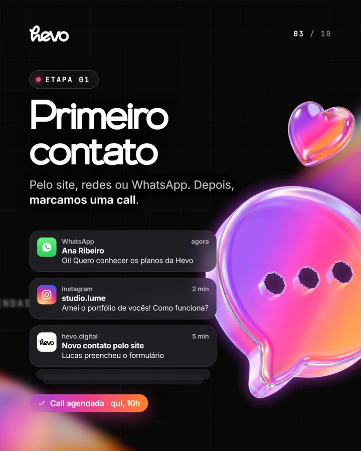 Tela 3: Primeiro contato